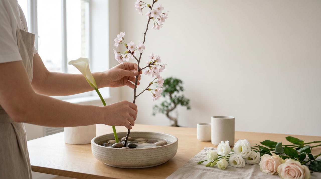 香蕉视频插花艺术视频教程 – 东方花道视频演示，www.yptqci.cn